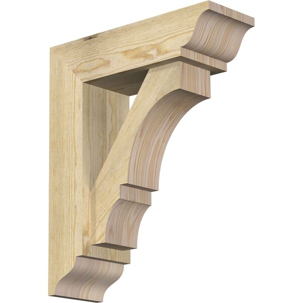 Ekena Millwork Balboa Traditional Rough Sawn Bracket w/ Offset Brace, Douglas Fir, 6"W x 18"D x 22"H BKT0604X18X22BOA01RDF - main